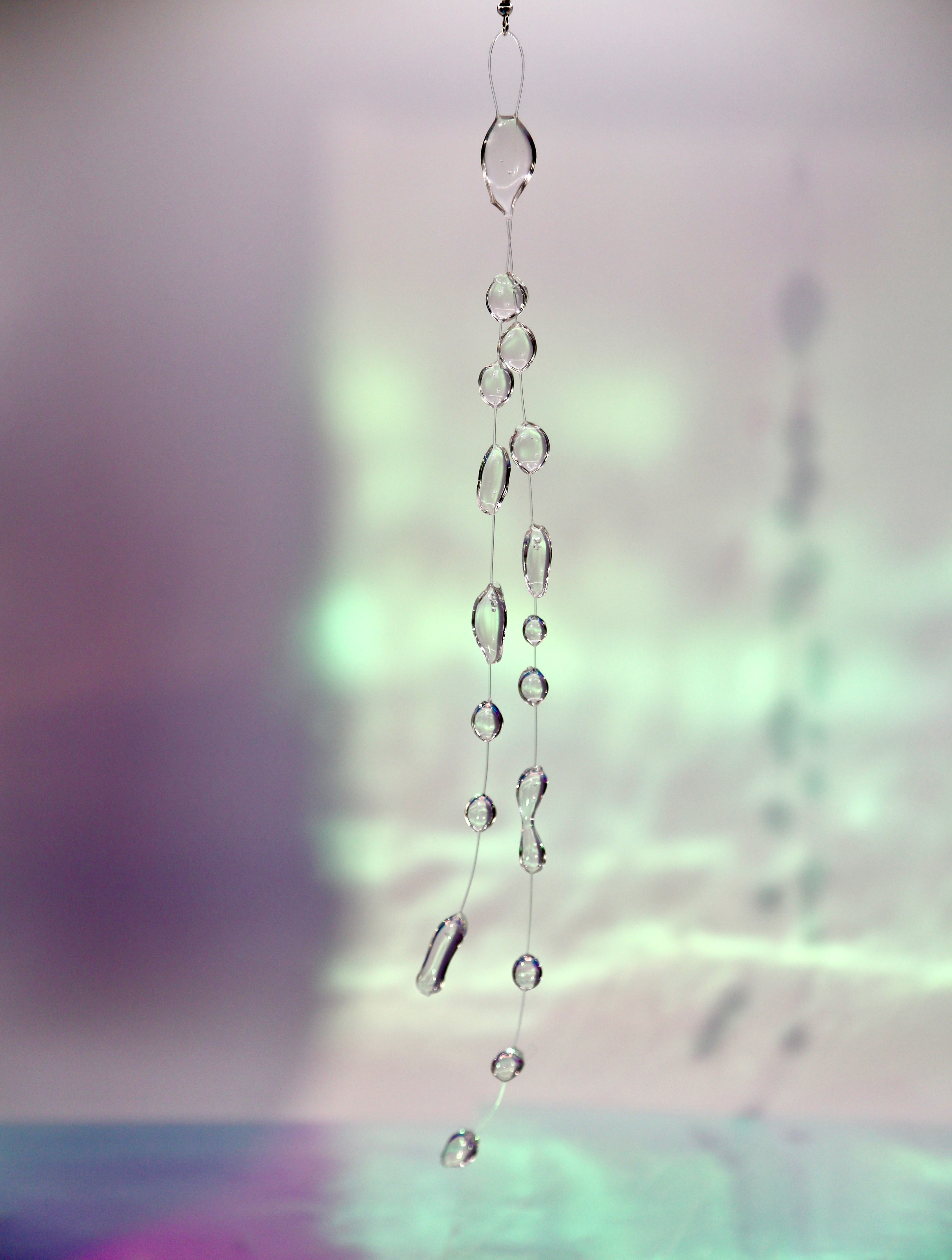 Long Clear Resin Raindrop Earrings: Ethereal Cascading Dangle Jewelry