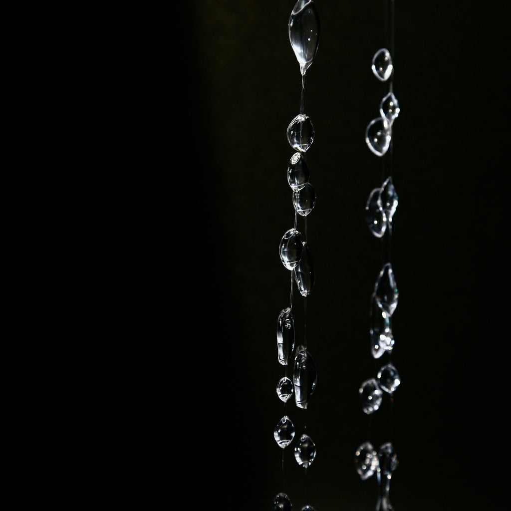 Long Clear Resin Raindrop Earrings: Ethereal Cascading Dangle Jewelry