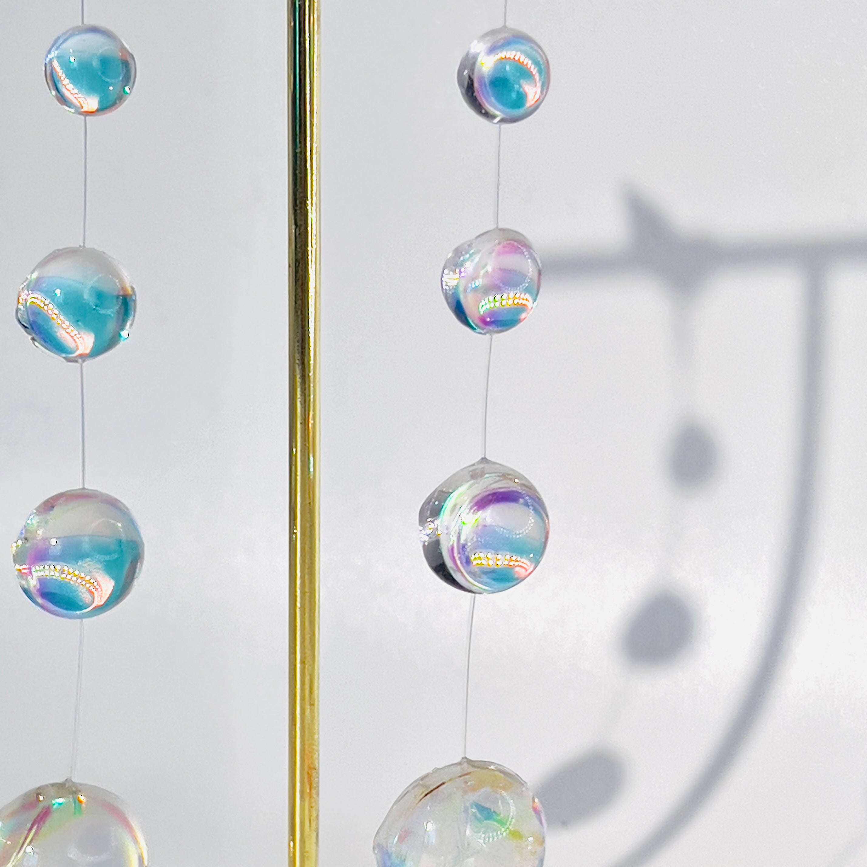 Iridescent Crystal Cascade Earrings: Modern Minimalist Statement Jewelry