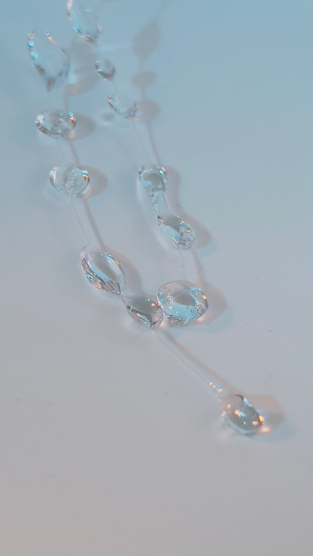 Long Clear Resin Raindrop Earrings: Ethereal Cascading Dangle Jewelry