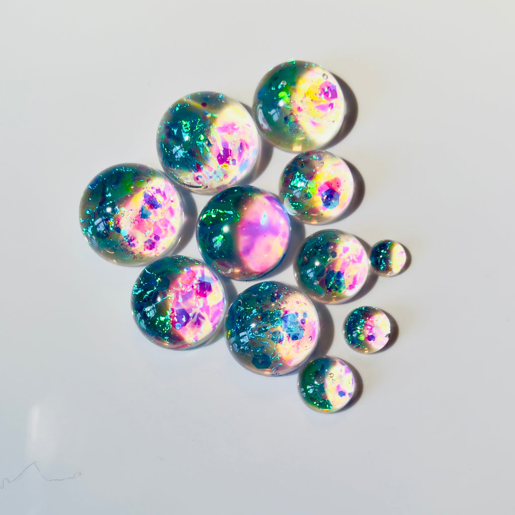 Sparkle Clear Holographic Resin Opal Gems