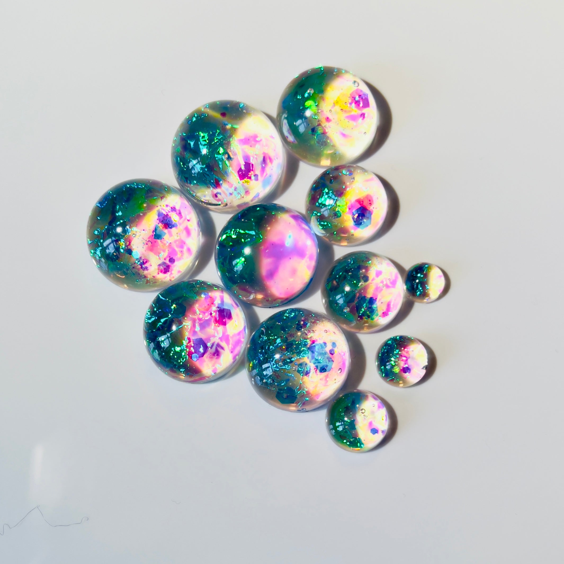 Sparkle Clear Holographic Resin Opal Gems