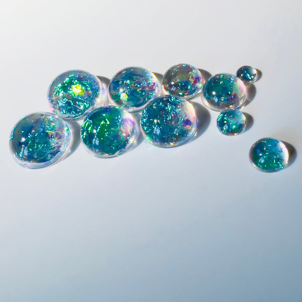 Sparkle Clear Holographic Resin Opal Gems