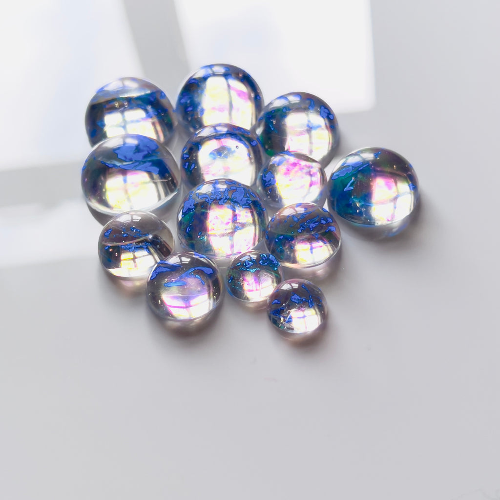 Galaxy Jelly Opal Resin Cabochons: Iridescent Dome Gems, Mixed Sizes