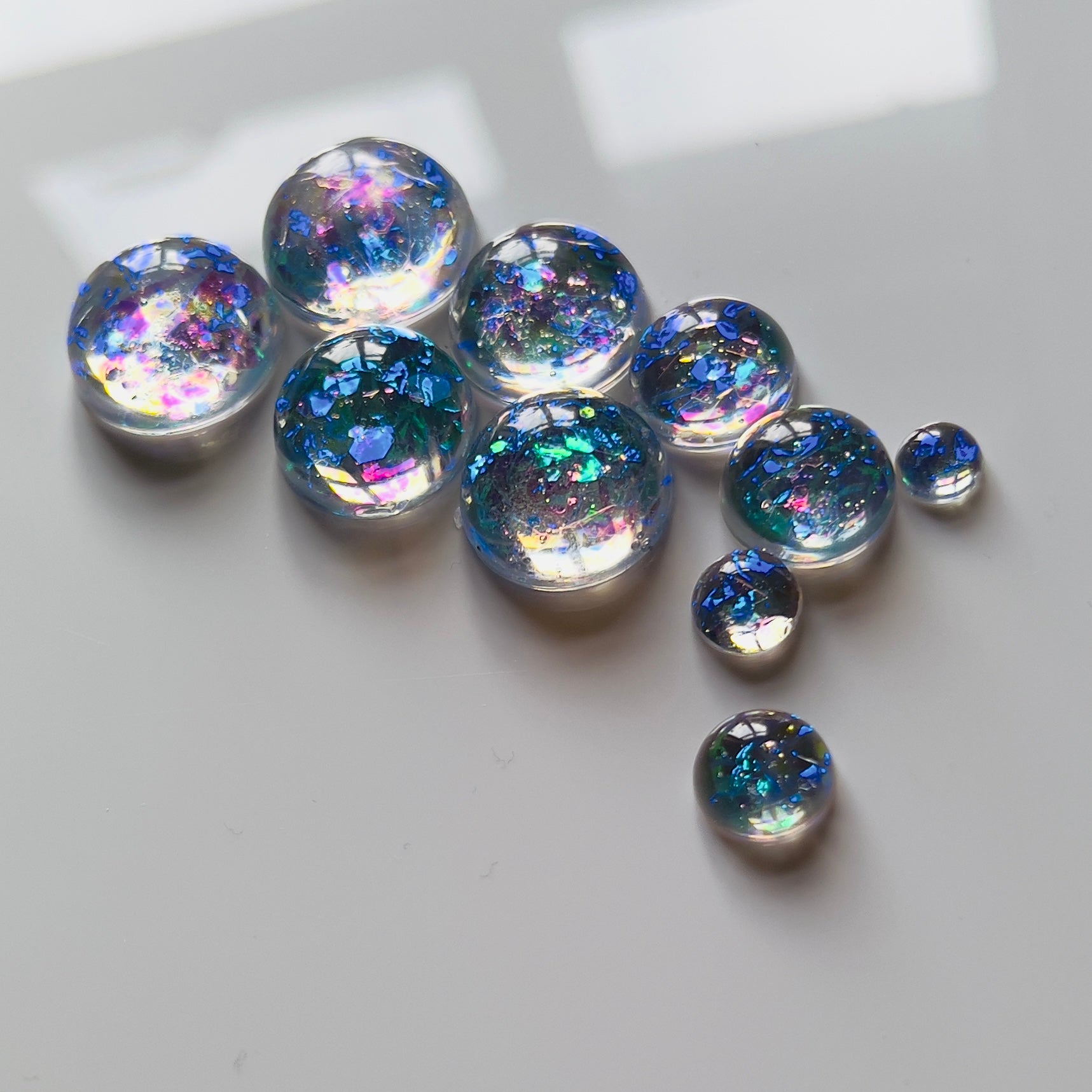 Sparkle Clear Holographic Resin Opal Gems