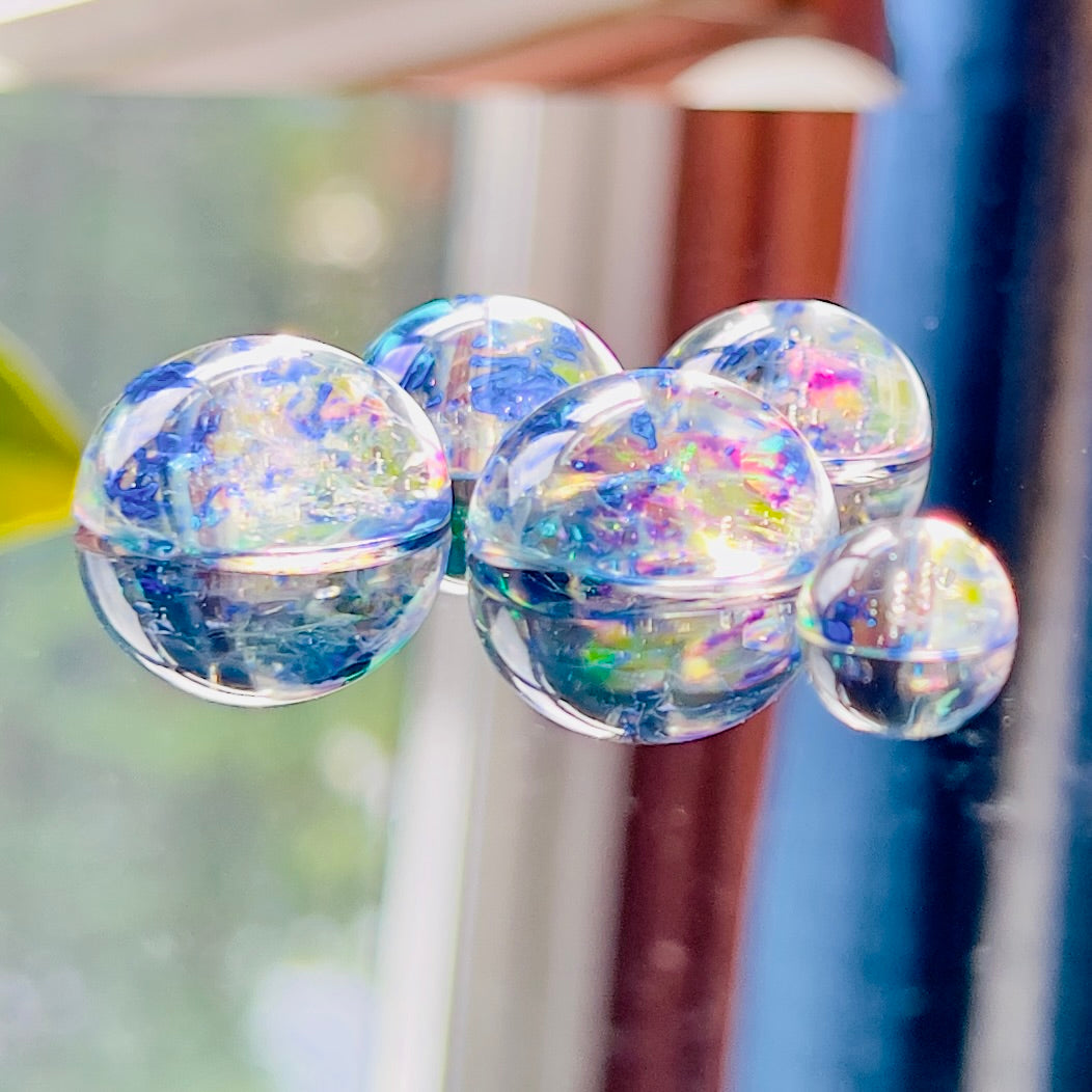 Sparkle Clear Holographic Resin Opal Gems