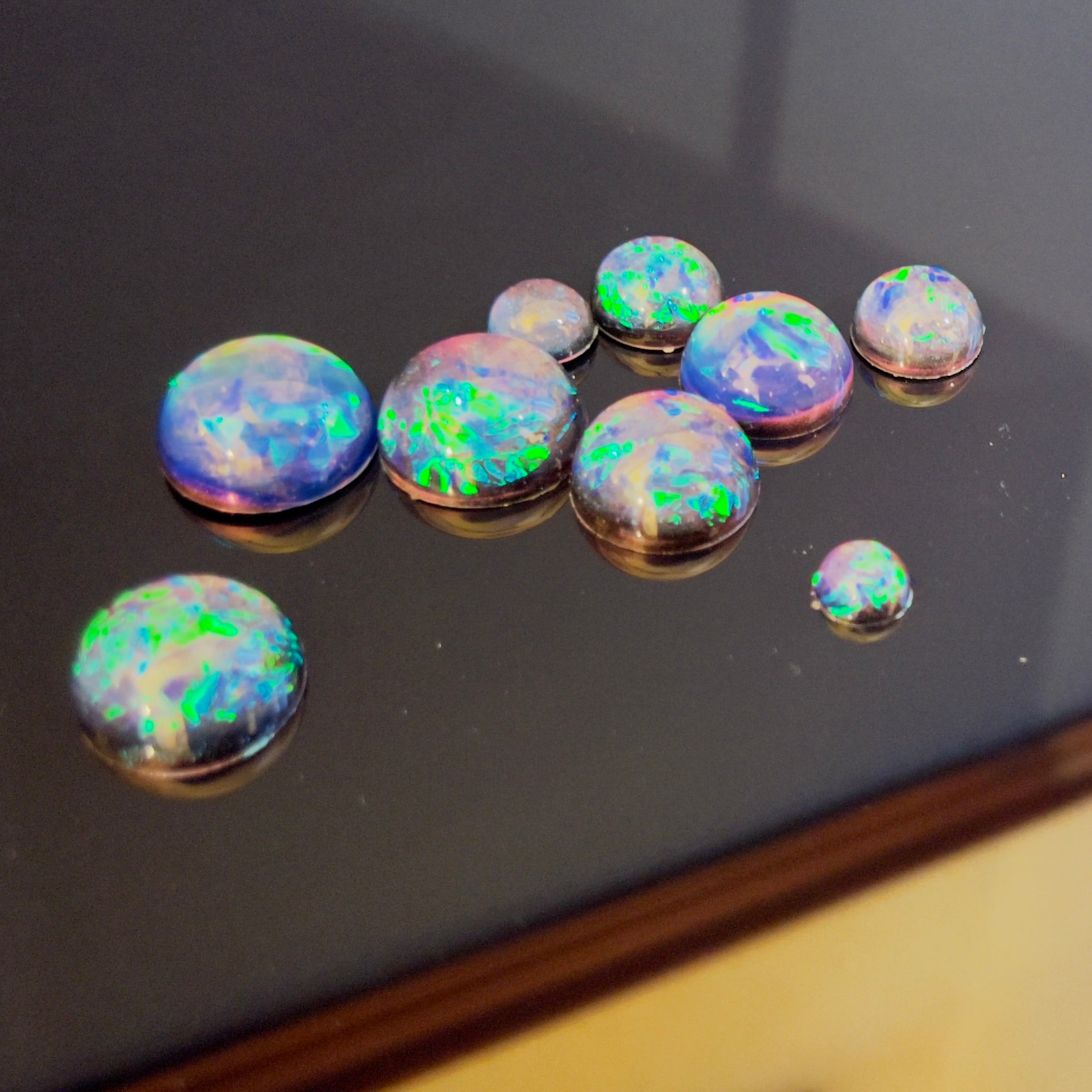 Dichroic Resin Cabochons: Galaxy Aurora Opal Domes