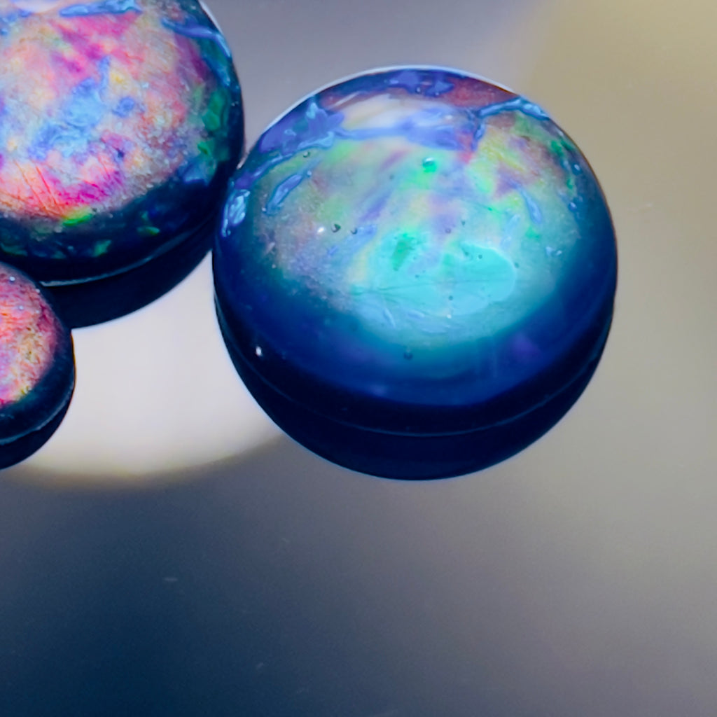 Dichroic Resin Cabochons: Galaxy Aurora Opal Domes