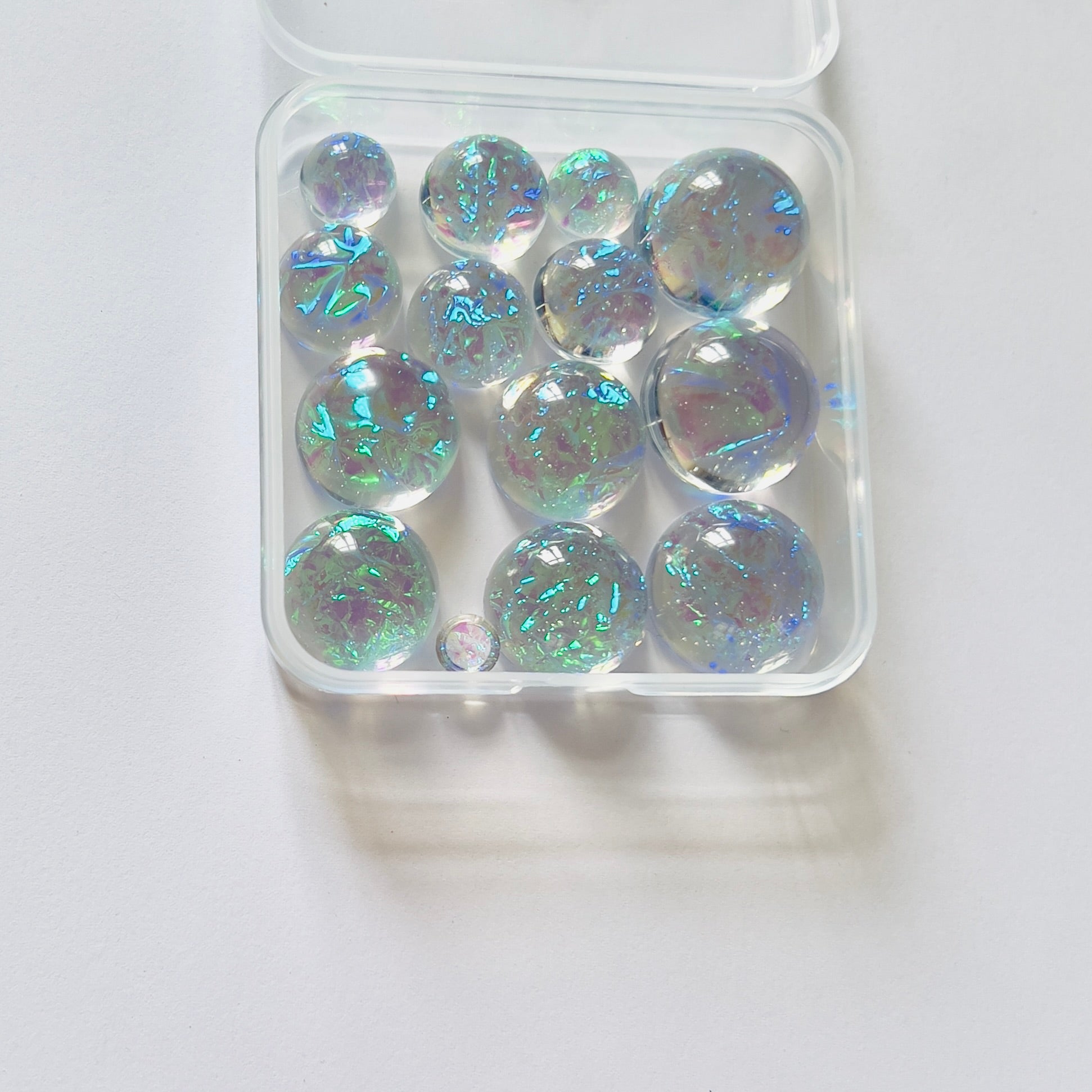 Galaxy Jelly Opal Resin Cabochons: Iridescent Dome Gems, Mixed Sizes