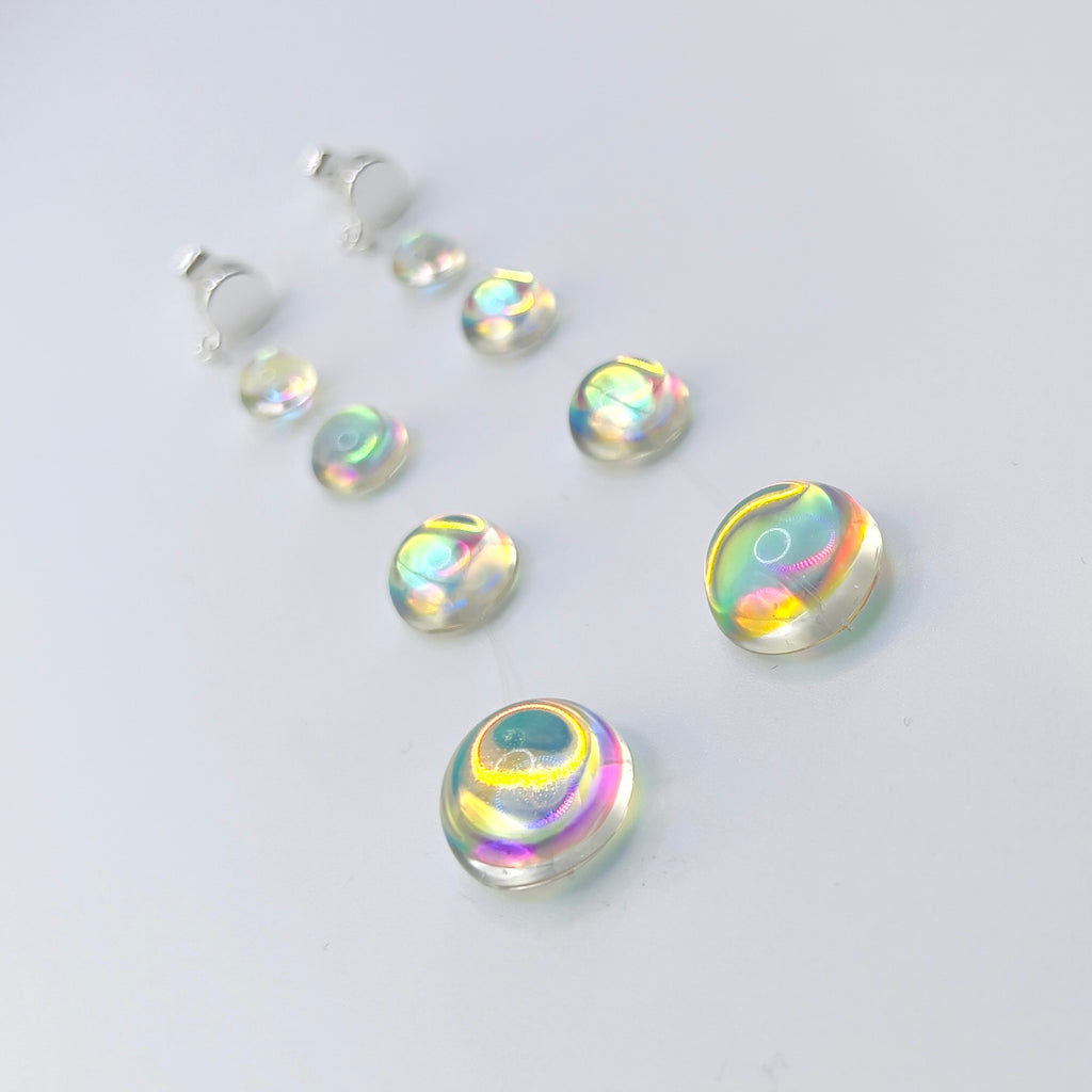 Iridescent Crystal Cascade Earrings: Modern Minimalist Statement Jewelry