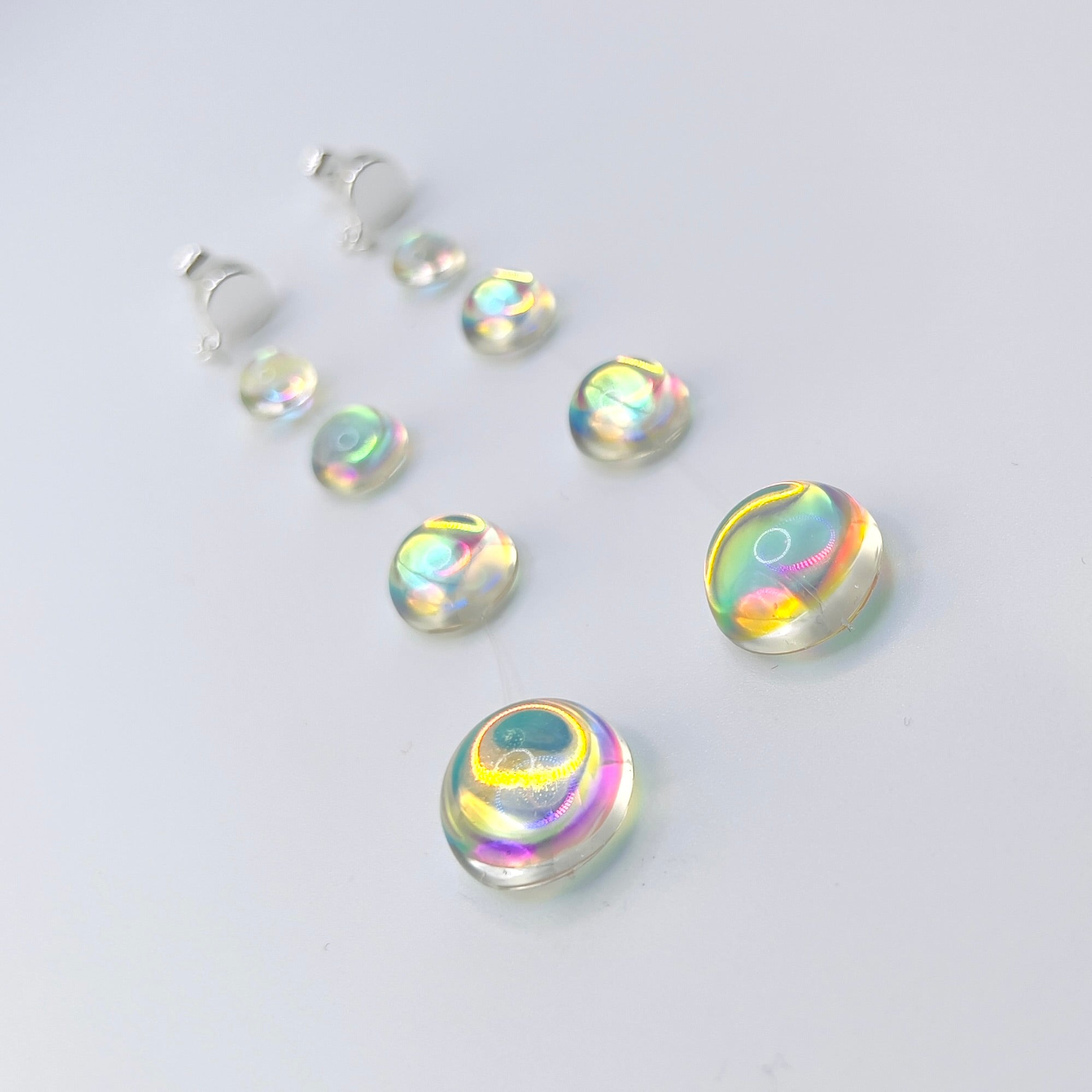 Iridescent Crystal Cascade Earrings: Modern Minimalist Statement Jewelry