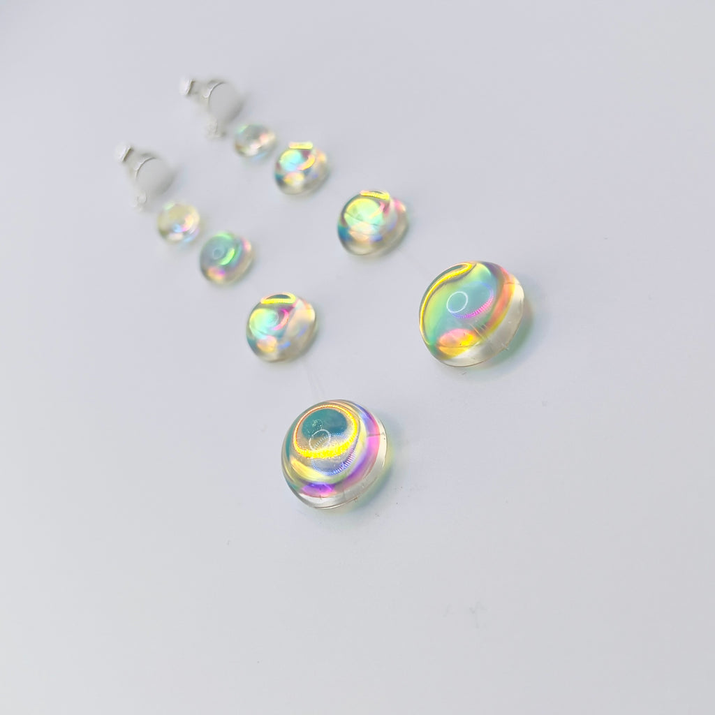 Iridescent Crystal Cascade Earrings: Modern Minimalist Statement Jewelry