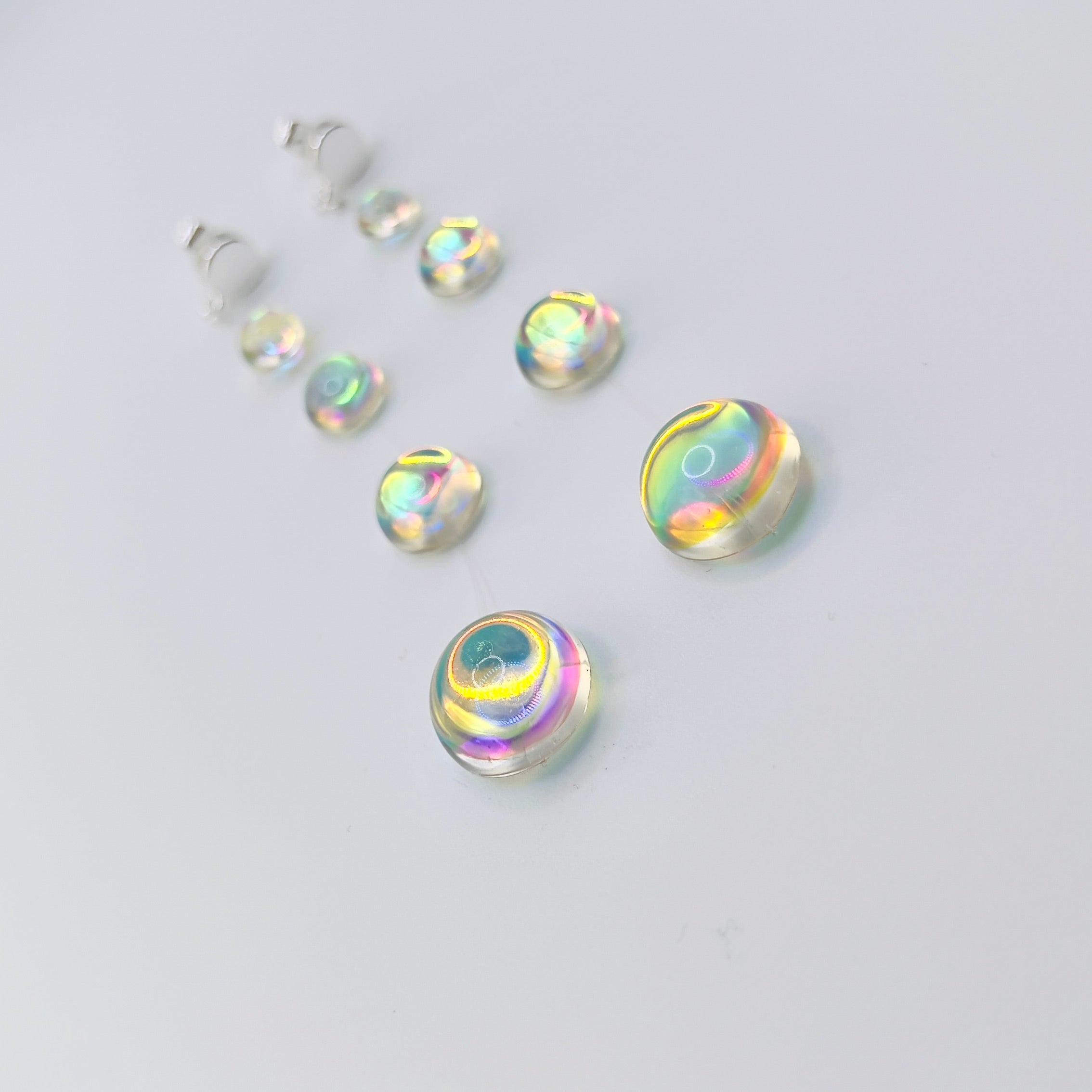 Iridescent Crystal Cascade Earrings: Modern Minimalist Statement Jewelry