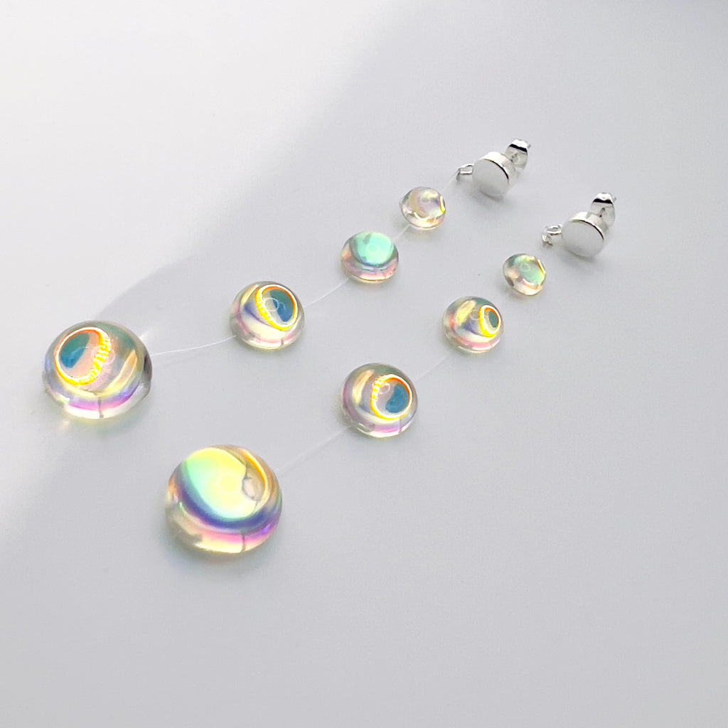 Iridescent Crystal Cascade Earrings: Modern Minimalist Statement Jewelry