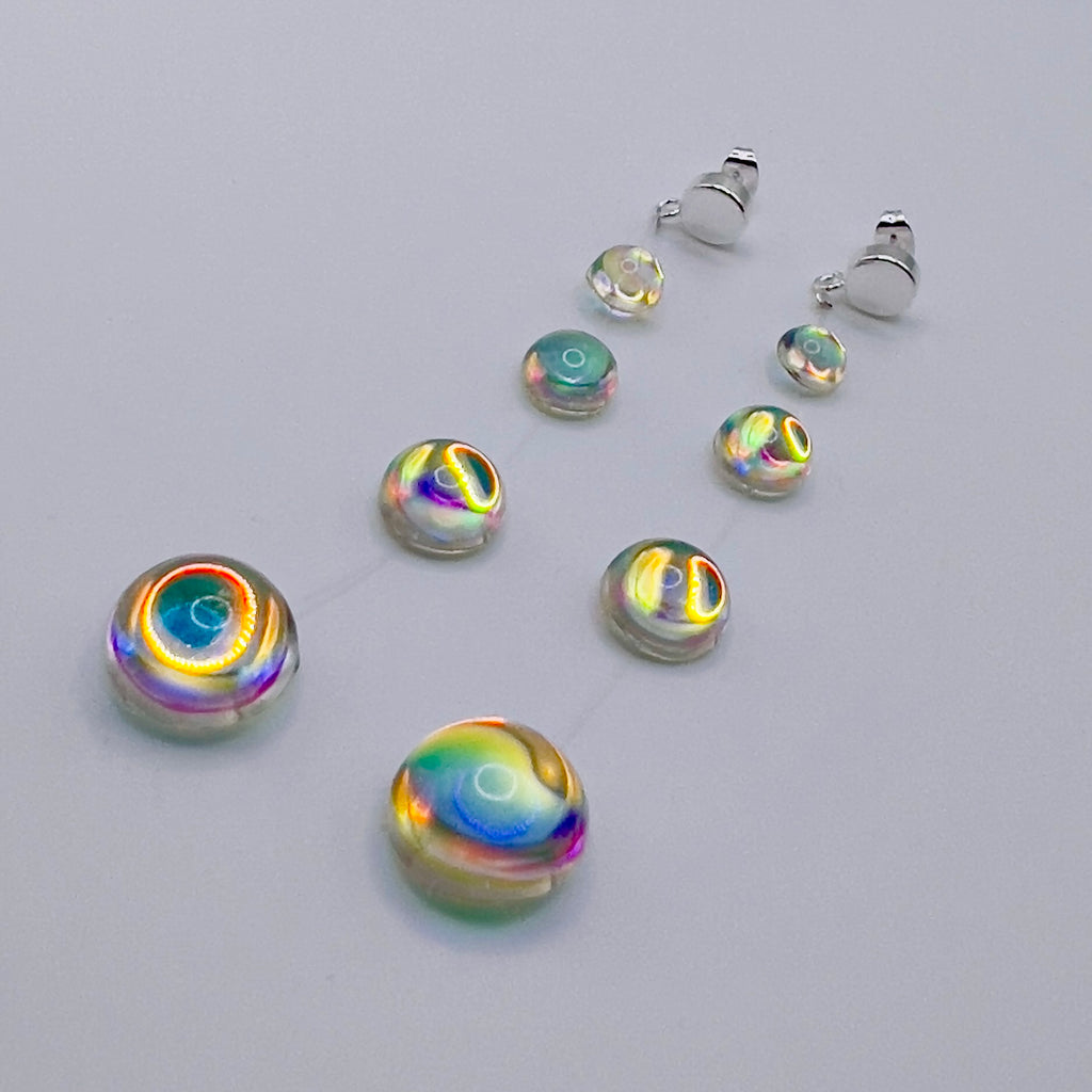 Iridescent Crystal Cascade Earrings: Modern Minimalist Statement Jewelry