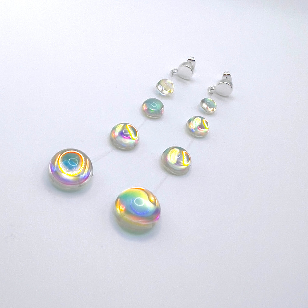 Iridescent Crystal Cascade Earrings: Modern Minimalist Statement Jewelry