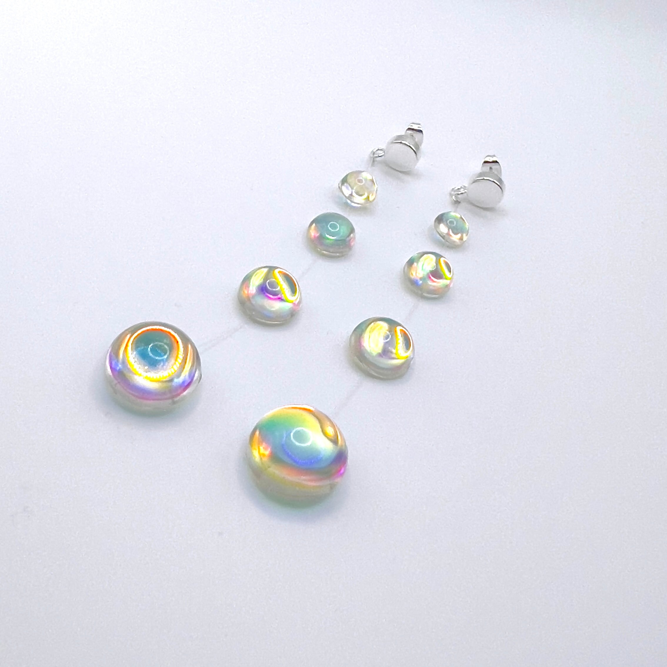 Iridescent Crystal Cascade Earrings: Modern Minimalist Statement Jewelry