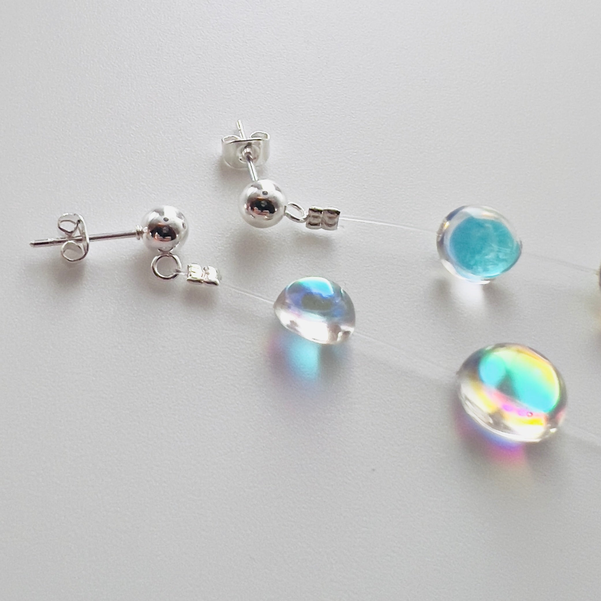 Iridescent Crystal Cascade Earrings: Modern Minimalist Statement Jewelry