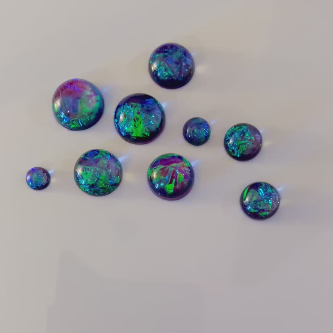 Dichroic Resin Cabochons: Galaxy Aurora Opal Domes