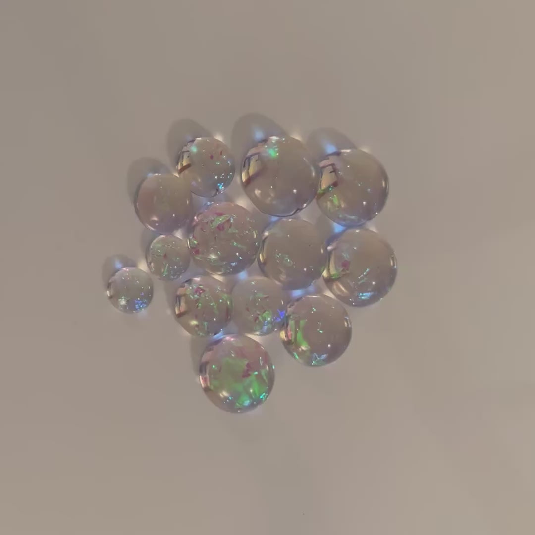 Galaxy Jelly Opal Resin Cabochons: Iridescent Dome Gems, Mixed Sizes