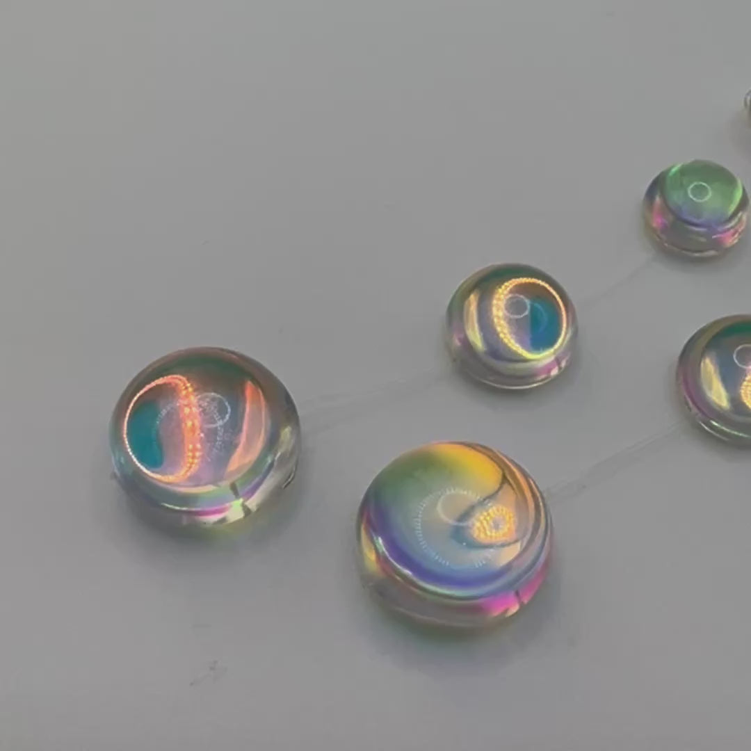 Iridescent Crystal Cascade Earrings: Modern Minimalist Statement Jewelry