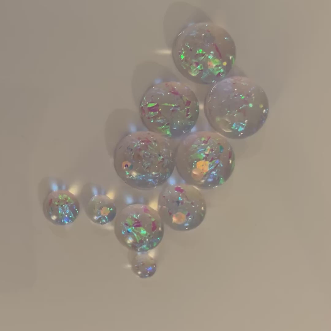 Sparkle Clear Holographic Resin Opal Gems